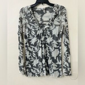 Johnny Heaven Mesh Y2K Style Floral Top Sz L